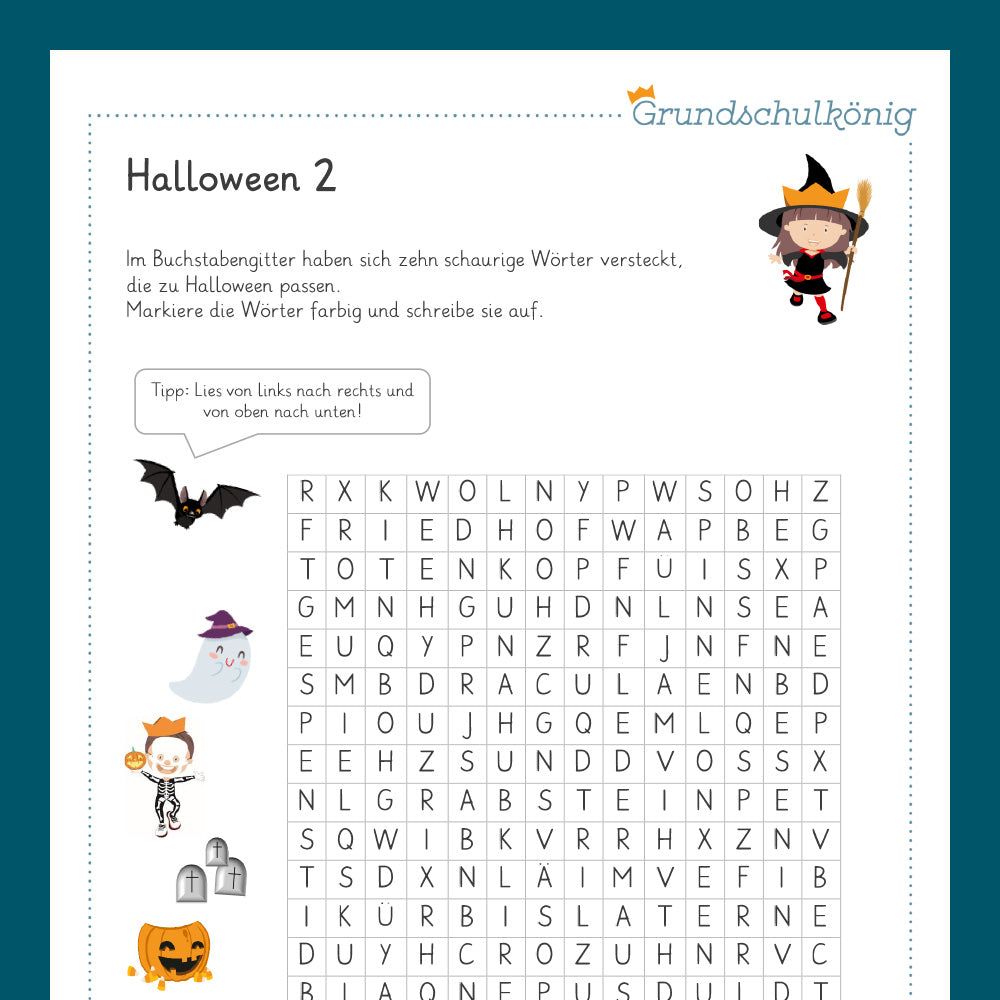 Königspaket: Halloween - Deutsch (3. Klasse)
