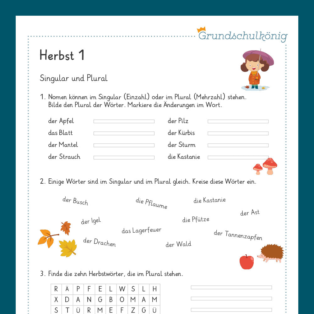 Königspaket: Herbst - Deutsch (3. Klasse)
