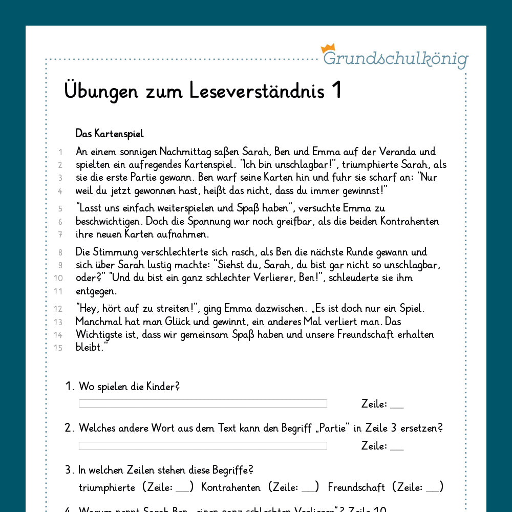 Königspaket: Leseverständnis (Deutsch, 3. Klasse) – Grundschulkönig GmbH