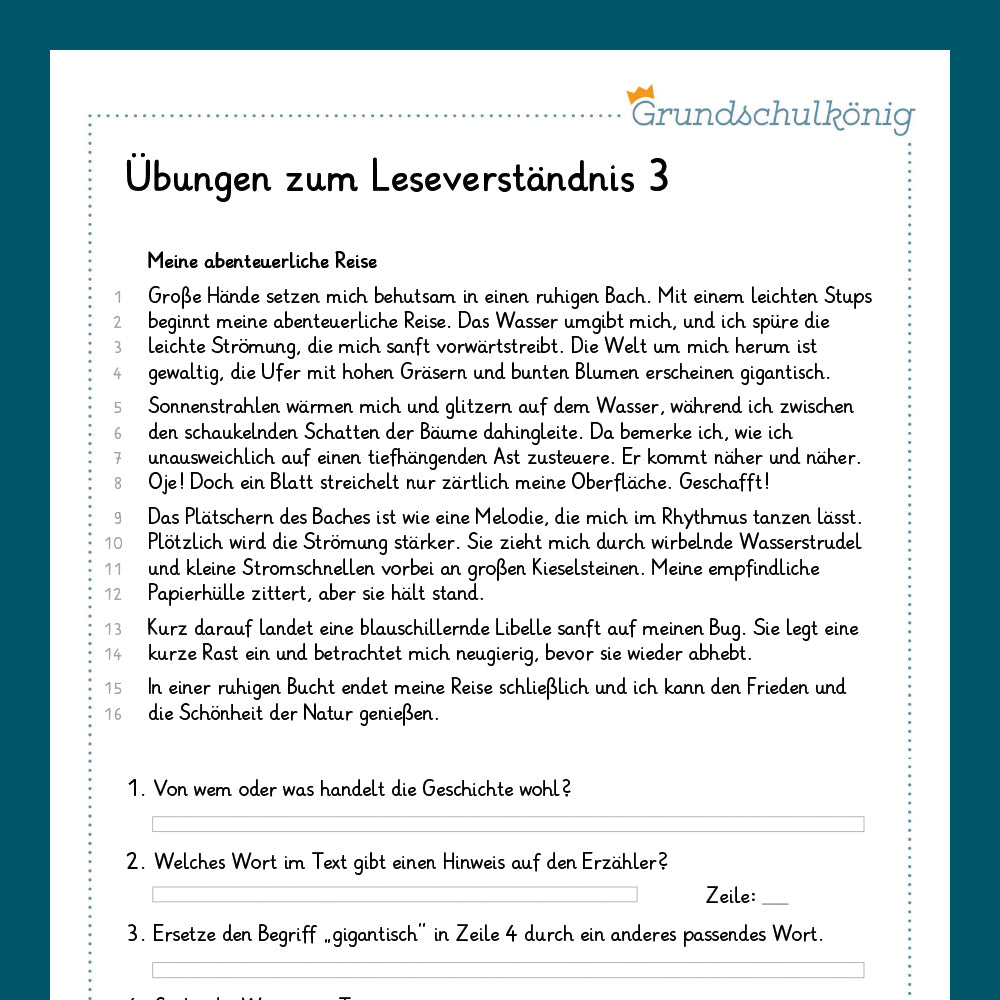 Königspaket: Leseverständnis (Deutsch, 3. Klasse) – Grundschulkönig GmbH