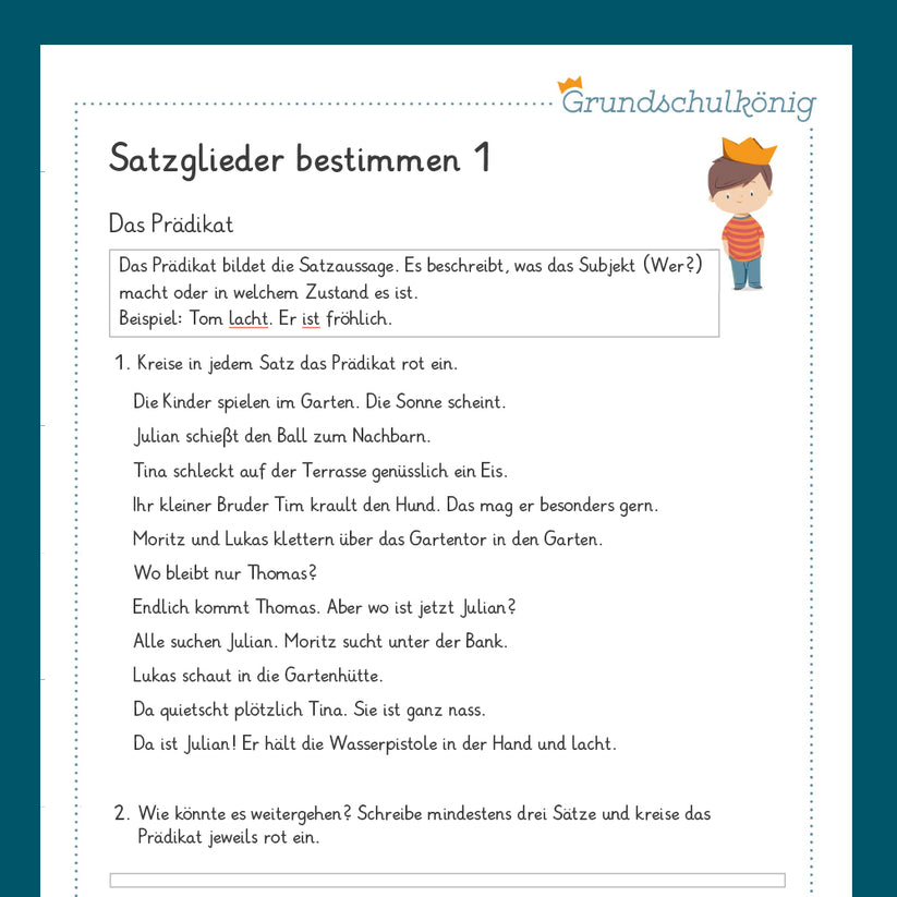 Satzglieder Bestimmen übungen Mit Lösungen Klasse 6 Königspaket: Satzglieder bestimmen (Deutsch, 3. Klasse) - inklusive Te