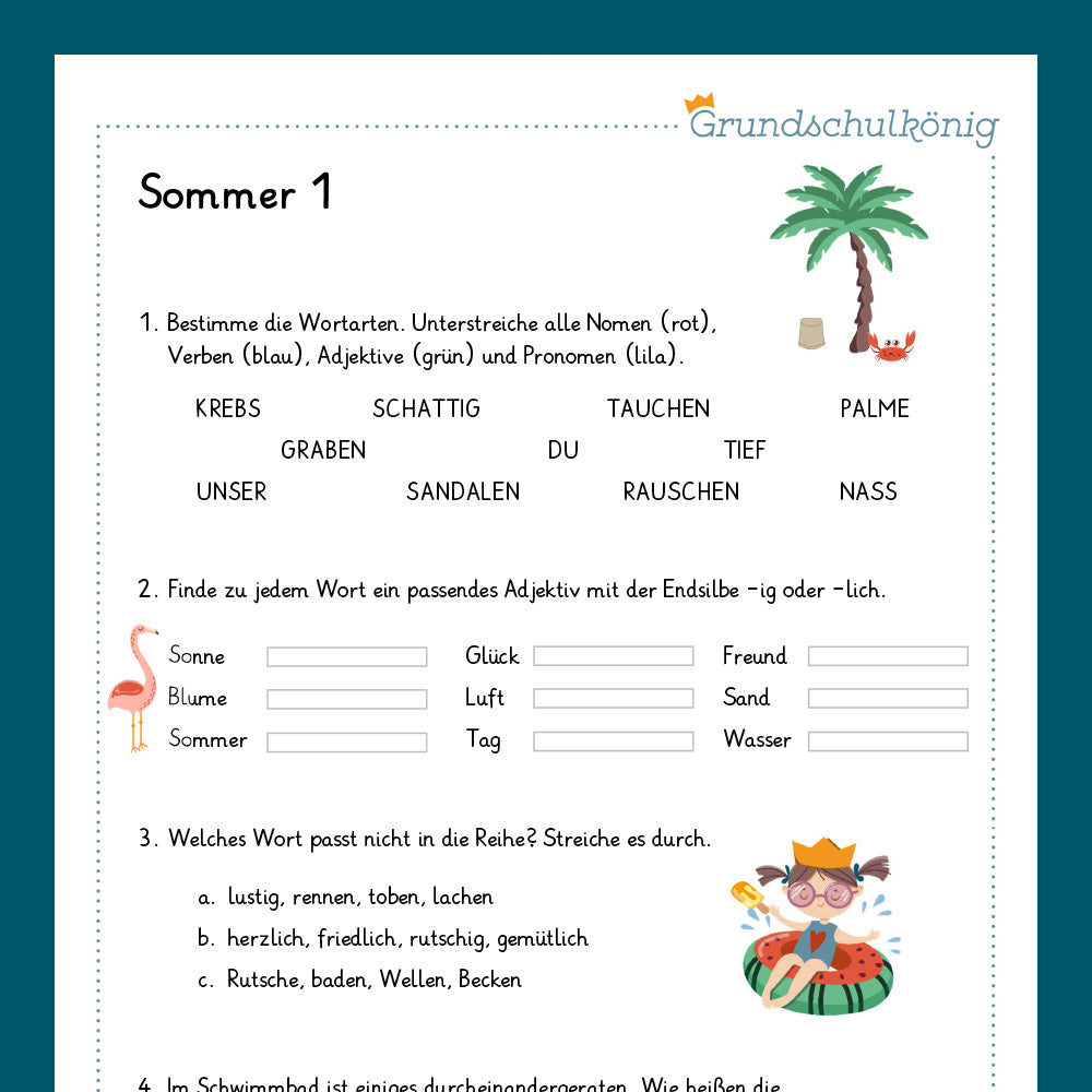 Königspaket: Sommer - Deutsch (3. Klasse)