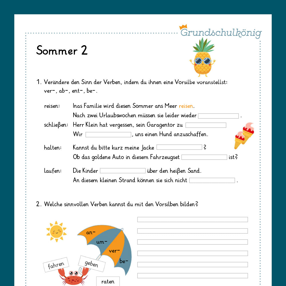 Königspaket: Sommer - Deutsch (3. Klasse)