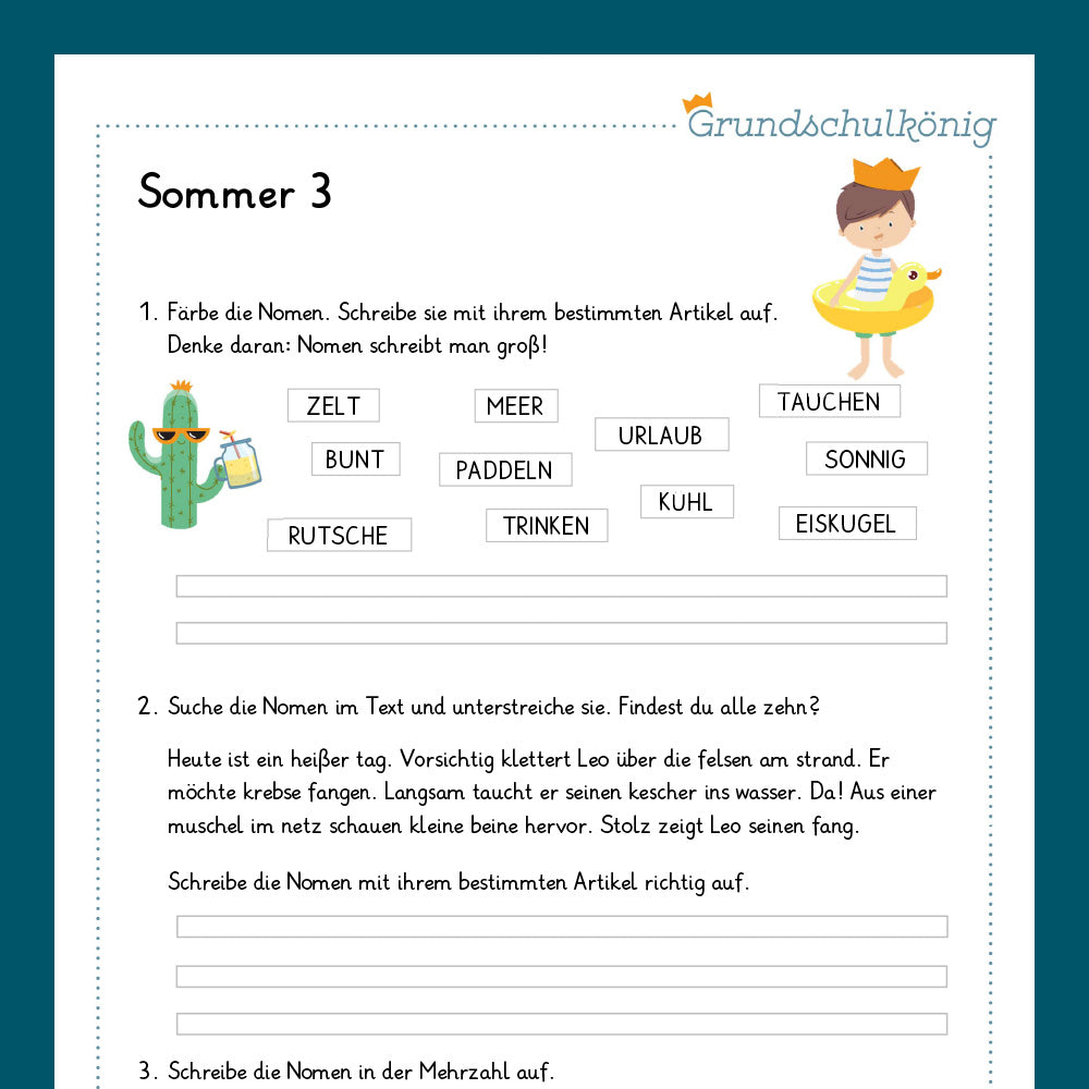 Königspaket: Sommer - Deutsch (3. Klasse)