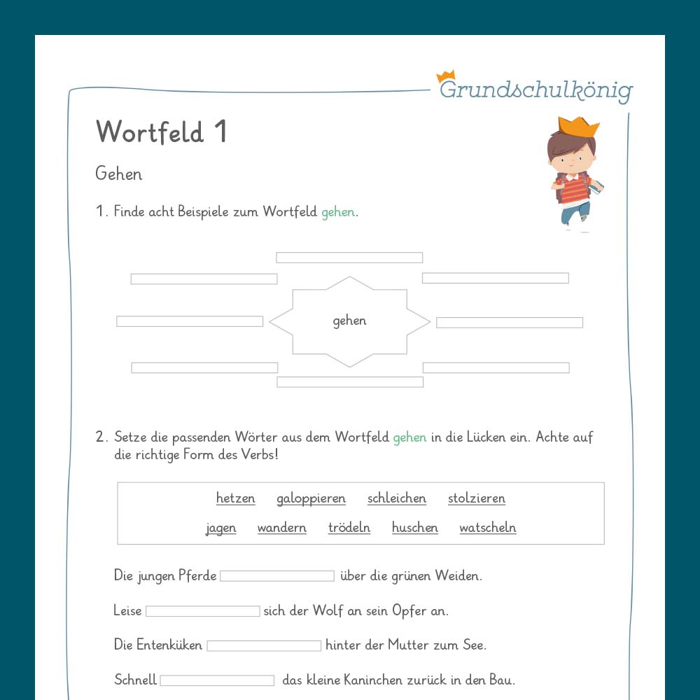 Königspaket: Wortfeld (Deutsch, 3. Klasse) - inklusive Test