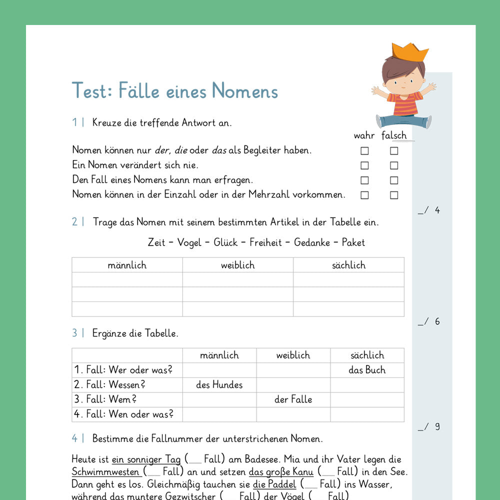 Königspaket: Die vier Fälle (Grammatik) - inklusive Test