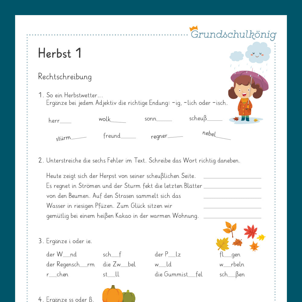 Königspaket: Herbst - Deutsch (4. Klasse)