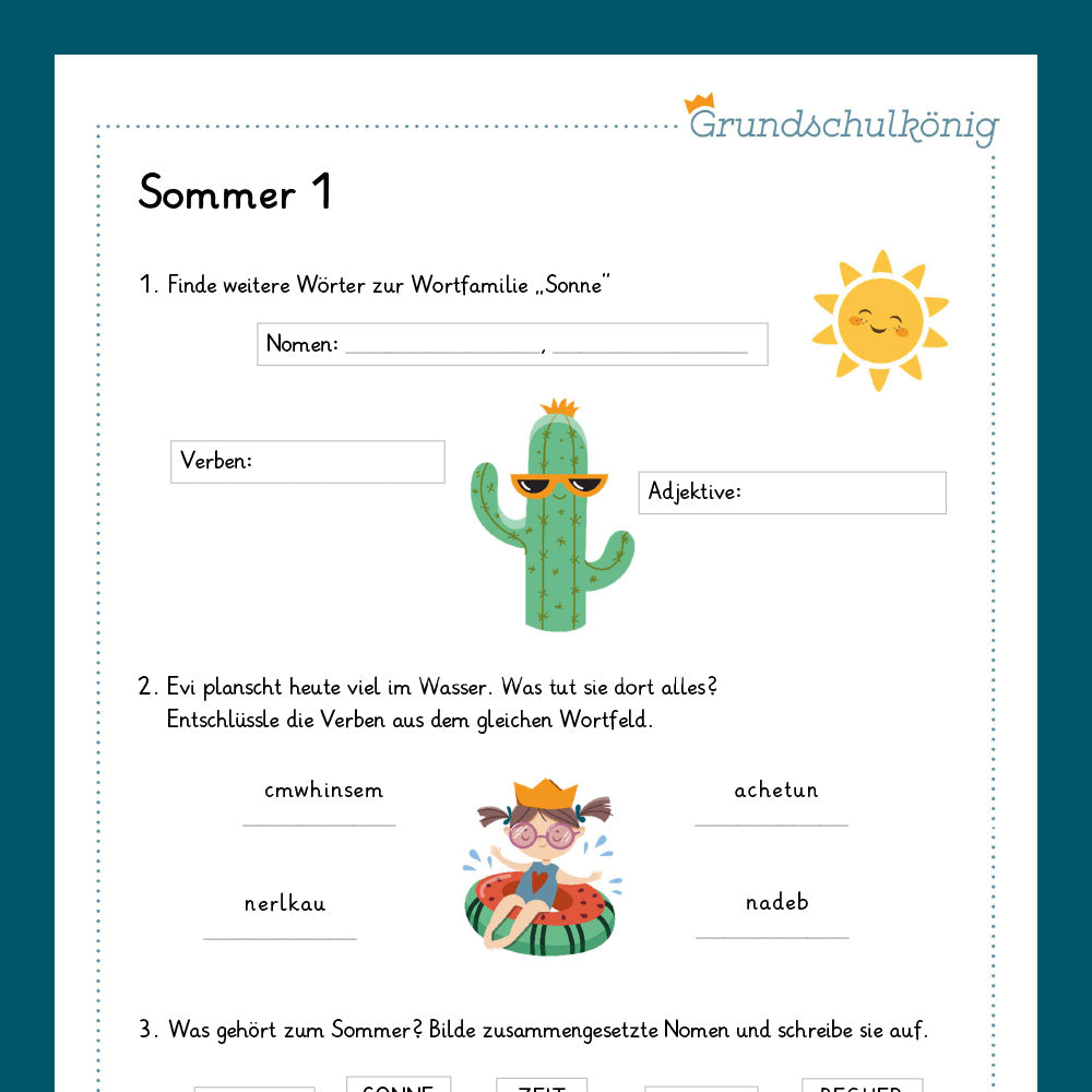 Königspaket: Sommer - Deutsch (4. Klasse)