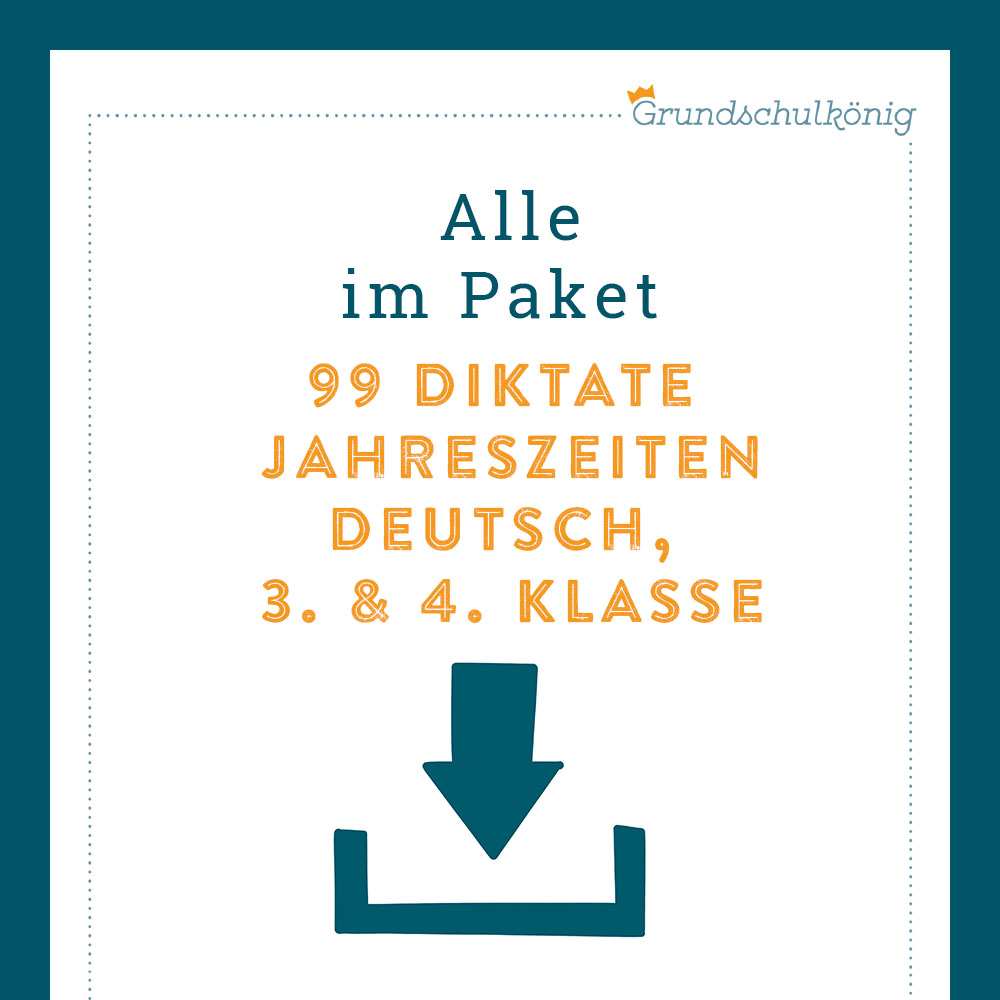 Königspaket: Übungen zu 99 Diktaten "Jahreszeiten"