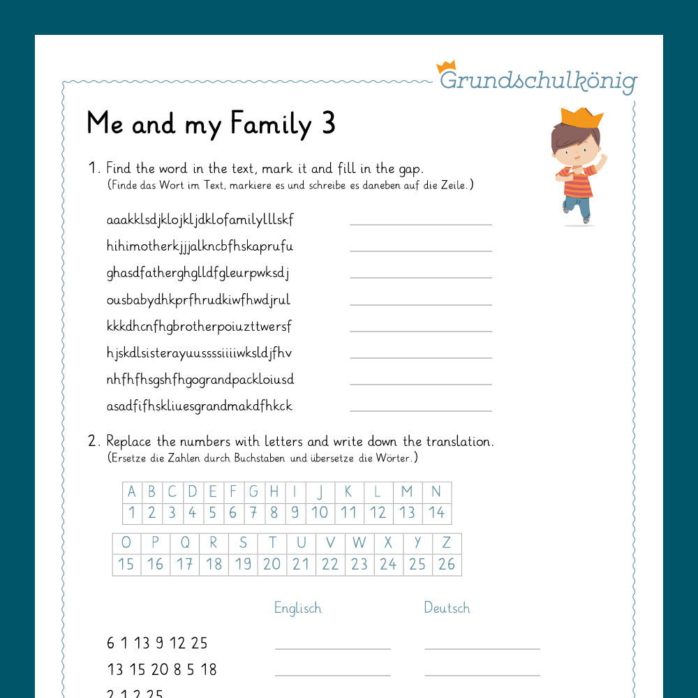 Königspaket: Me and my family (Englisch 3. & 4. Klasse)