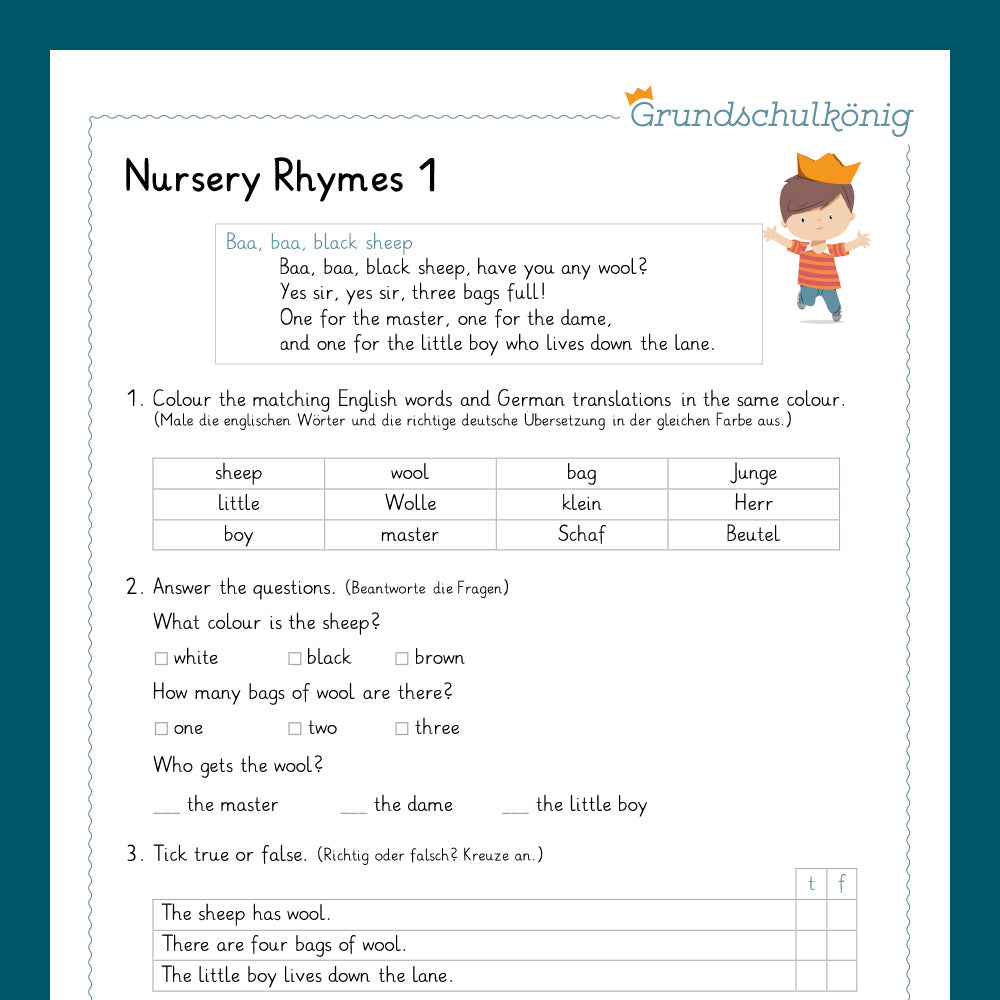 Königspaket: nursery rhymes (Englisch 3. & 4. Klasse)