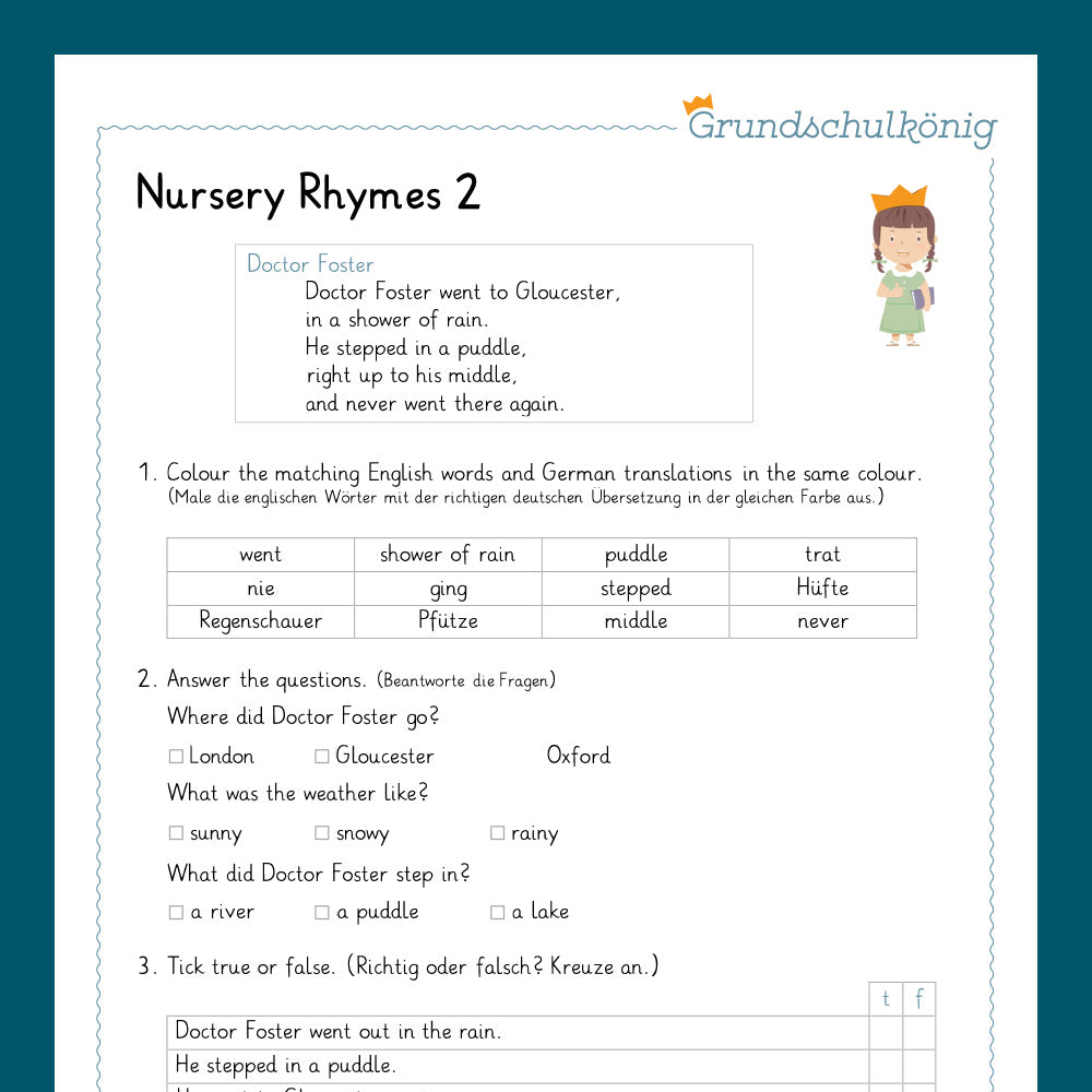Königspaket: nursery rhymes (Englisch 3. & 4. Klasse)