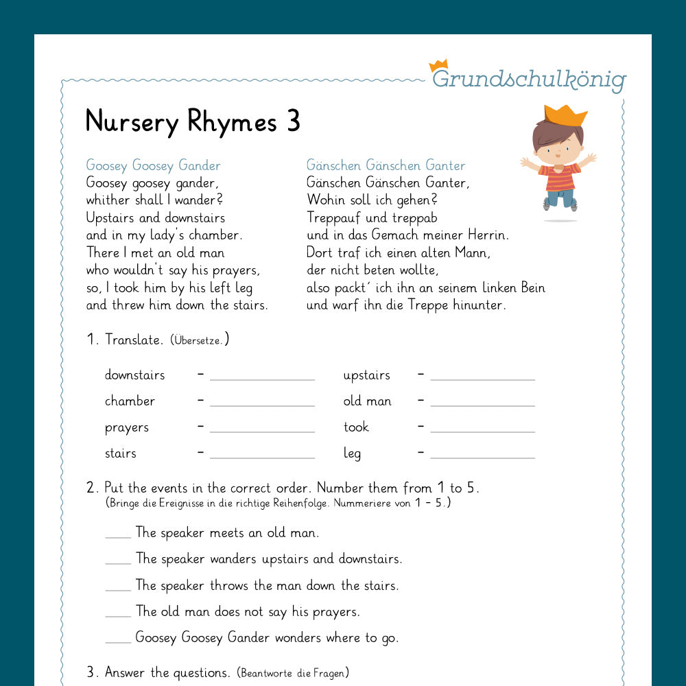 Königspaket: nursery rhymes (Englisch 3. & 4. Klasse)