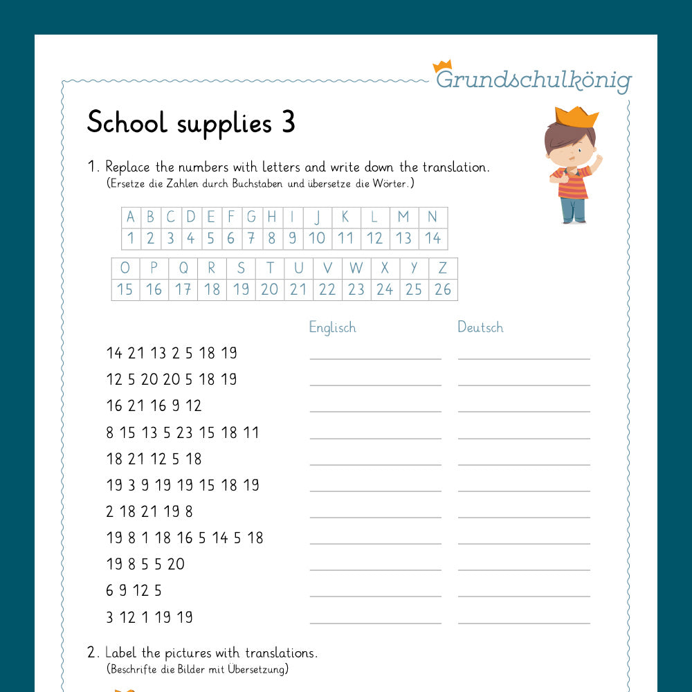 Königspaket: School Supplies (Englisch 3. & 4. Klasse)
