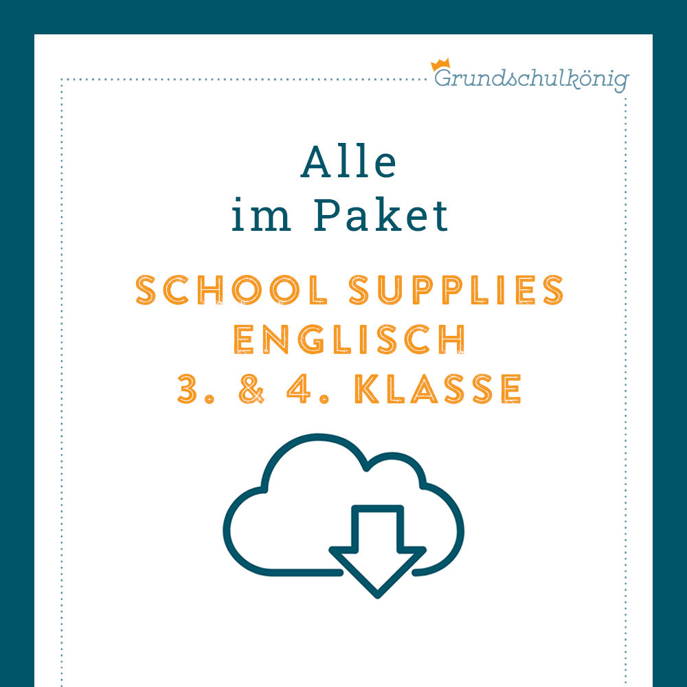 Königspaket: School Supplies (Englisch 3. & 4. Klasse)