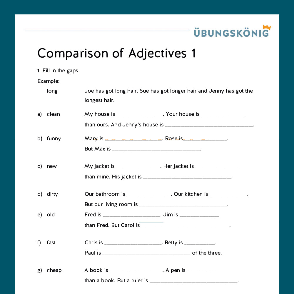 Königspaket: Adjectives (Englisch, 6. Klasse) - inklusive Test!