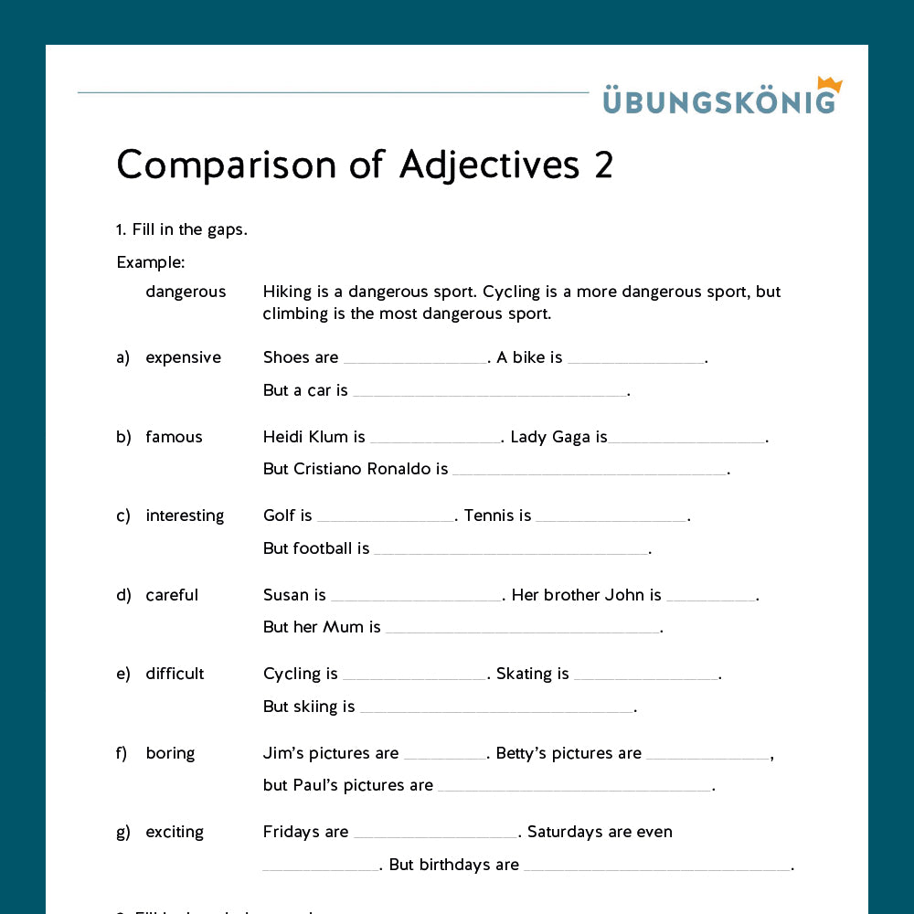 Königspaket: Adjectives (Englisch, 6. Klasse) - inklusive Test!