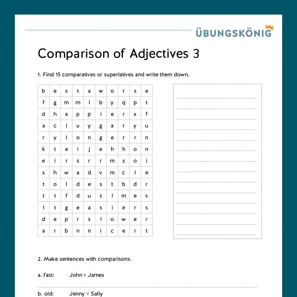 Königspaket: Adjectives (Englisch, 6. Klasse) - inklusive Test!