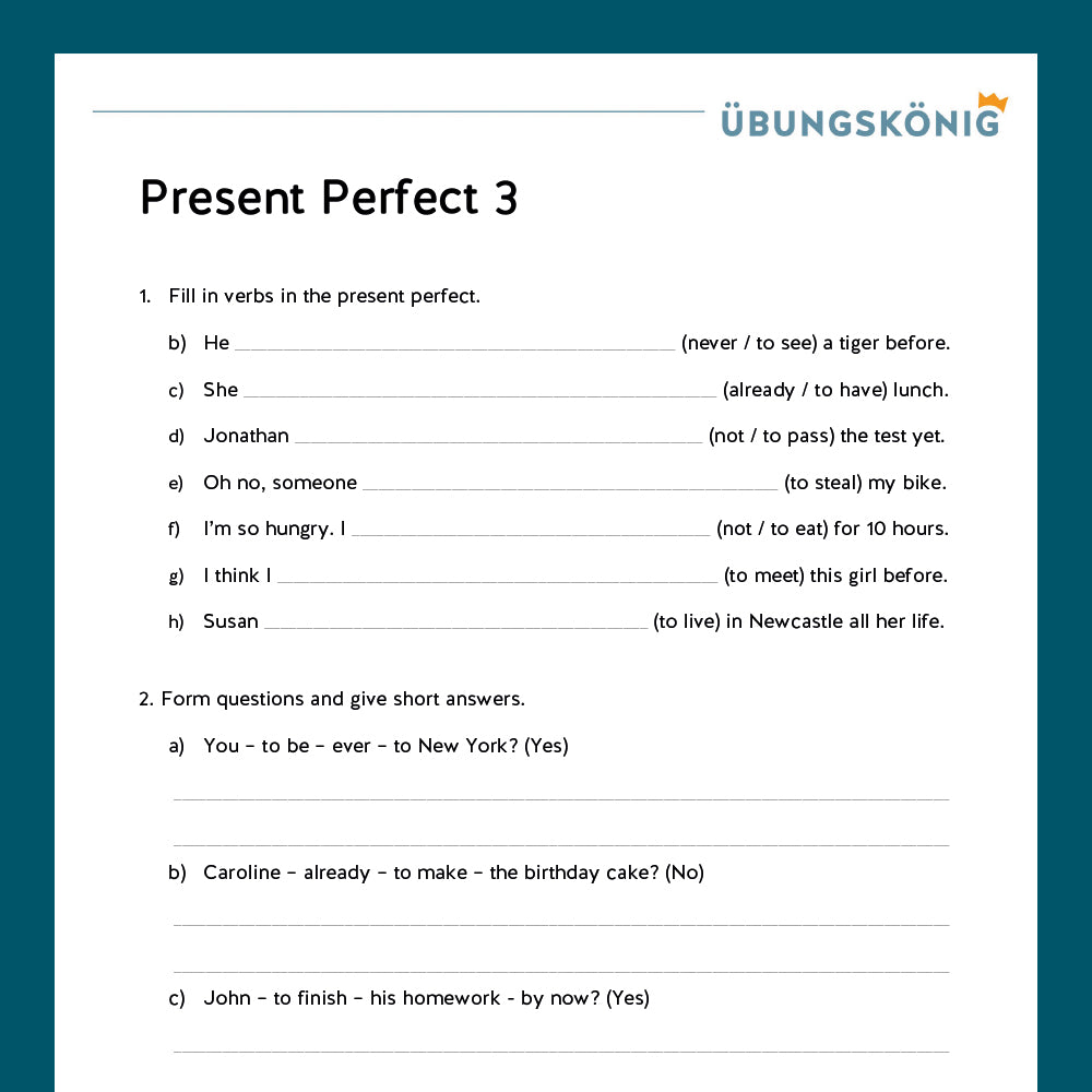 Königspaket: Present Perfect (Englisch, 6. Klasse) - inklusive Test!