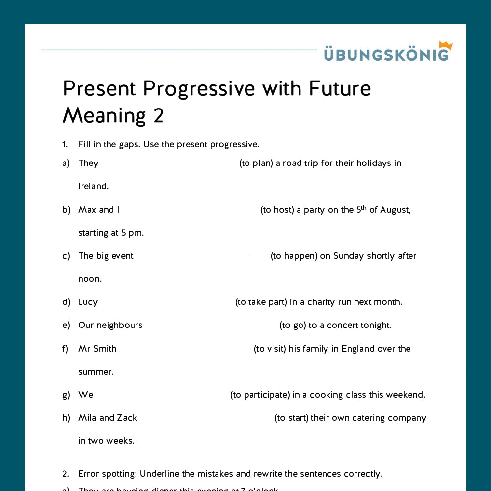 Königspaket: Present Progressive with Future Meaning (Englisch, 6. Klasse) - inklusive Test!