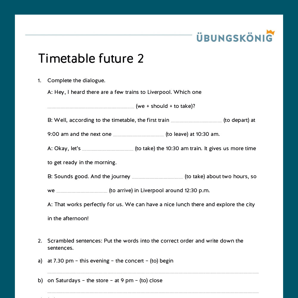 Königspaket: Timetable Future  (Englisch, 6. Klasse) - inklusive Test!