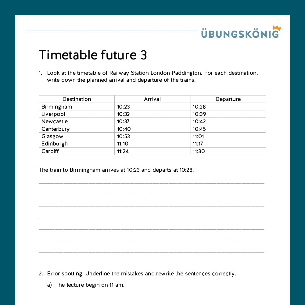 Königspaket: Timetable Future  (Englisch, 6. Klasse) - inklusive Test!