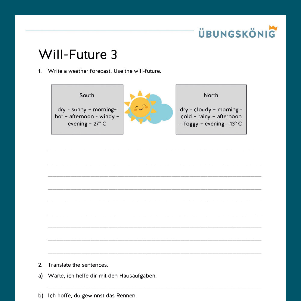 Königspaket: will-future (Englisch, 6. Klasse) - inklusive Test!