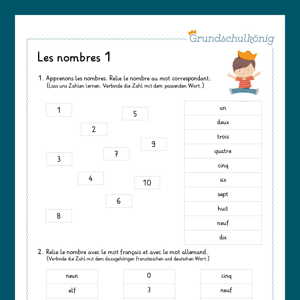 Königspaket: Les nombres / Zahlen (Französisch in der Grundschule)