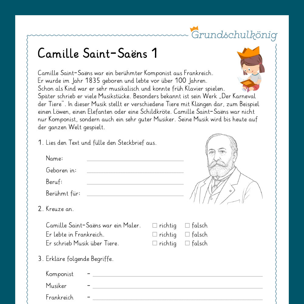Königspaket: Camille Saint-Saëns (Musik) - inklusive Test