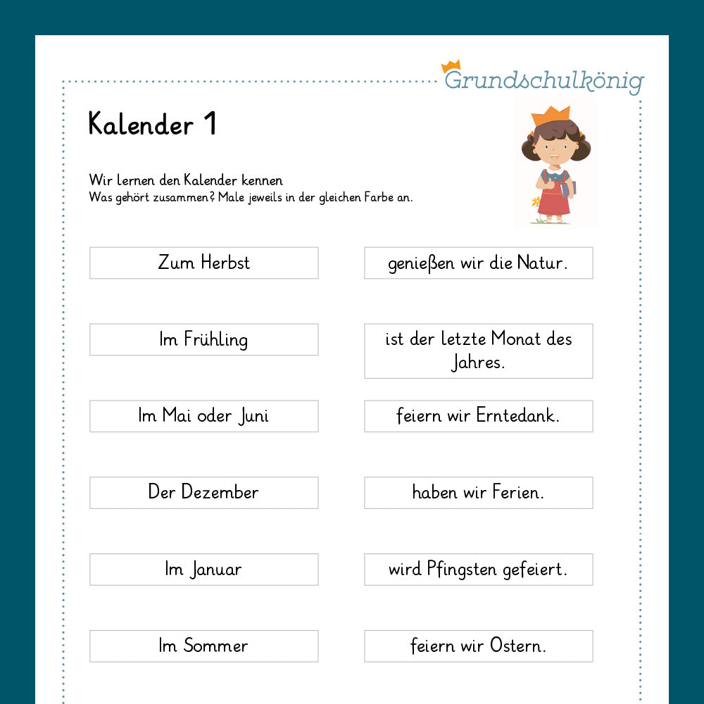Königspaket: Kalender (Sachkunde, 2. Klasse) - inklusive Test