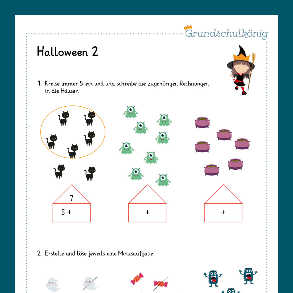 Königspaket: Halloween - Mathe (1. Klasse)