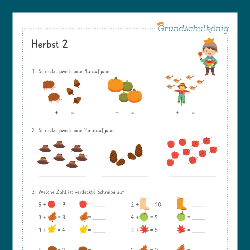 Königspaket: Herbst - Mathe (1. Klasse)