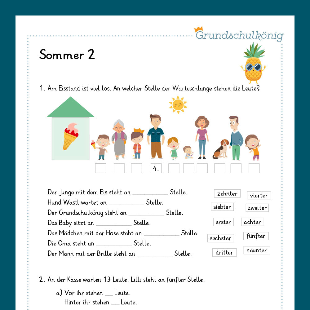 Königspaket: Sommer - Mathe (1. Klasse)