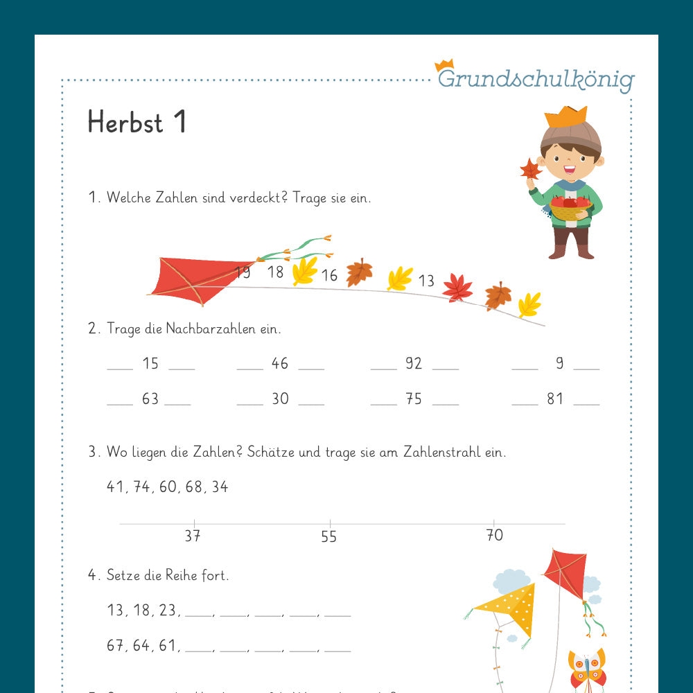 Königspaket: Herbst - Mathe (2. Klasse)
