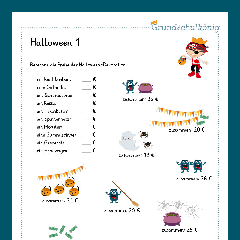 Königspaket: Halloween - Mathe (3. Klasse)