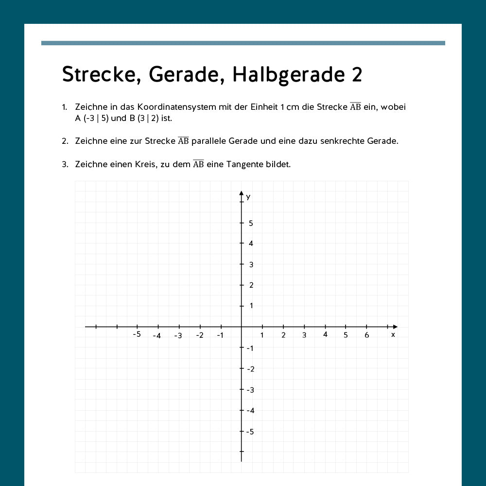 Königspaket: Strecken und Geraden (Mathe, 5. Klasse) - inklusive Test!