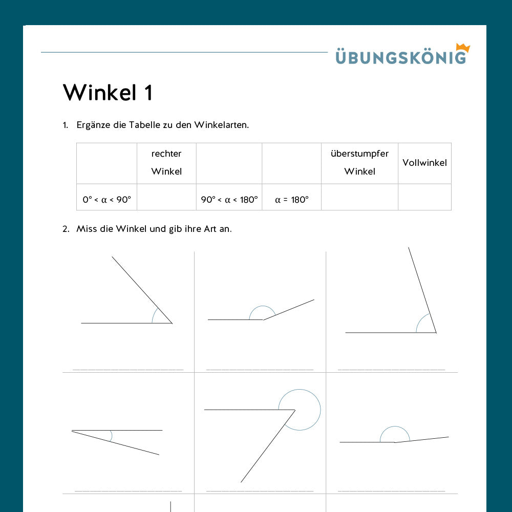 Königspaket: Winkel messen (Mathe, 5. Klasse) - inklusive Test!