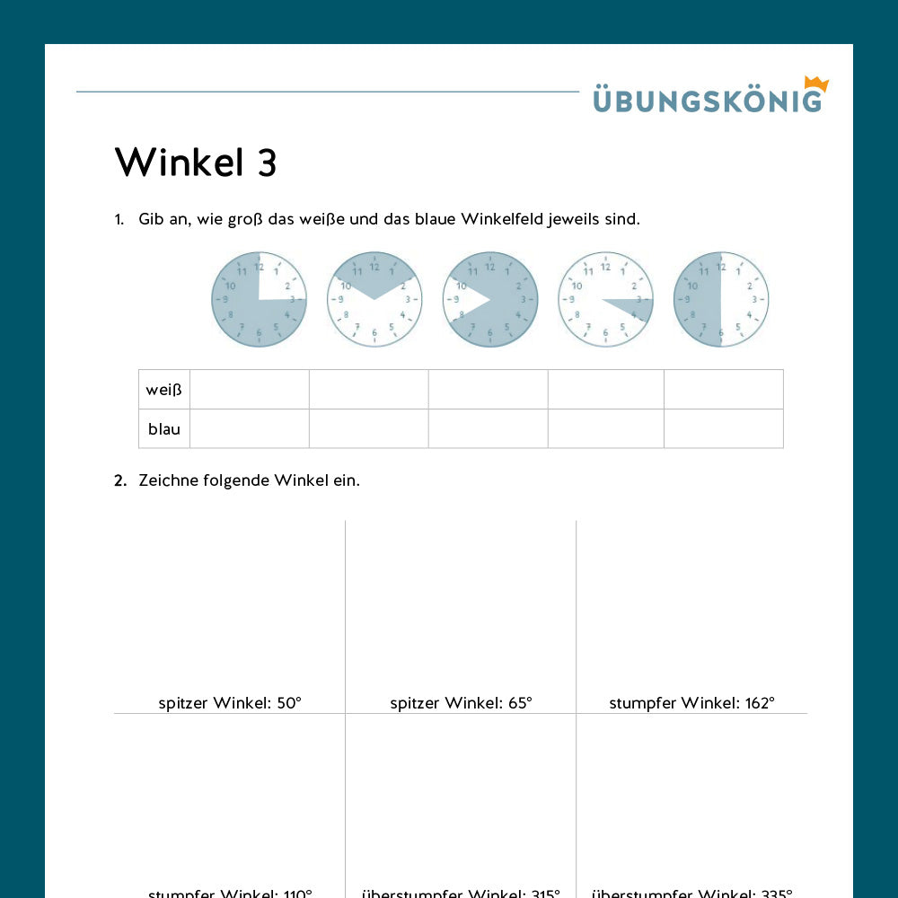 Königspaket: Winkel messen (Mathe, 5. Klasse) - inklusive Test!