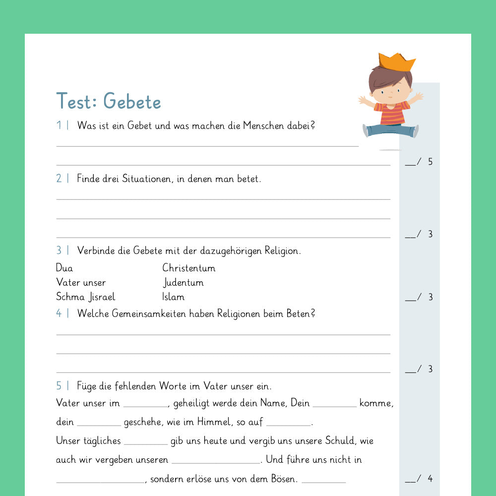 Königspaket: Gebete (Religion) - inklusive Test