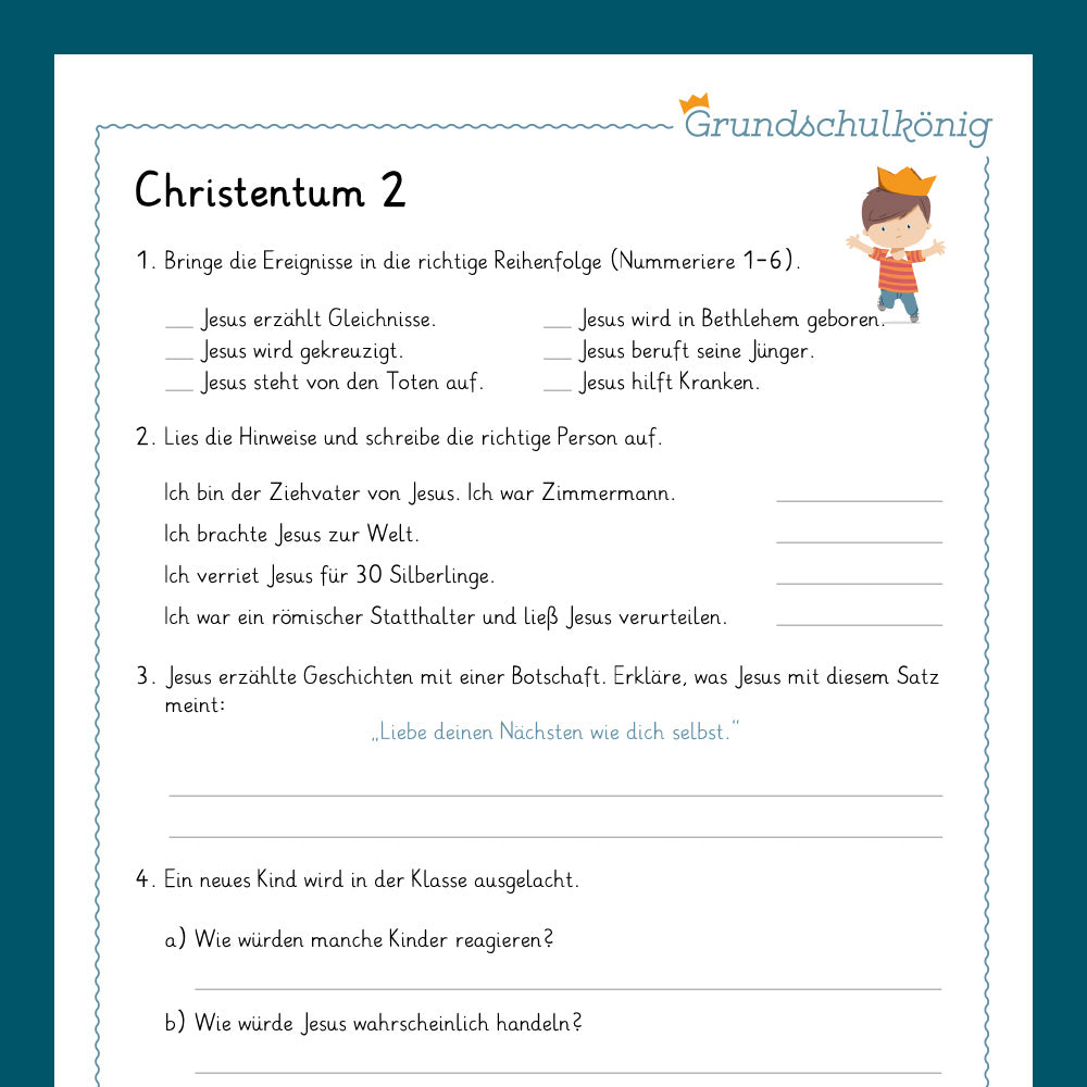 Königspaket: Christentum (Religionsunterricht) - inklusive Test