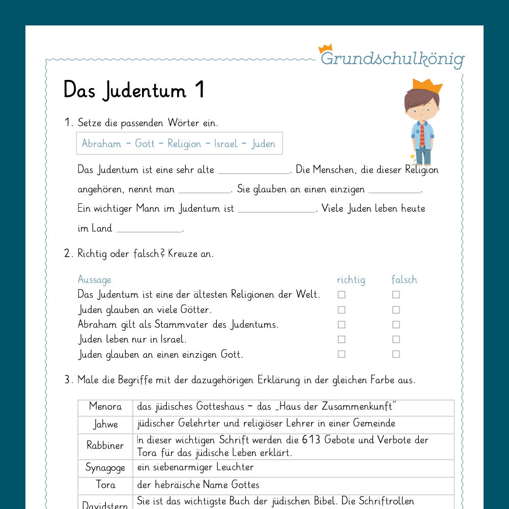 Königspaket: Judentum (Religionsunterricht) - inklusive Test