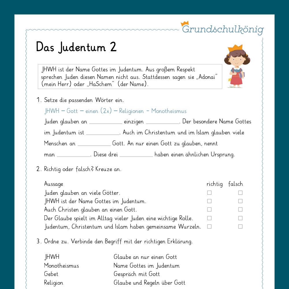 Königspaket: Judentum (Religionsunterricht) - inklusive Test