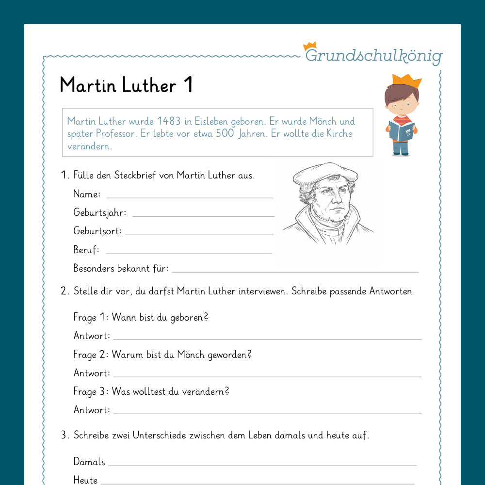 Königspaket: Martin Luther (Religionsunterricht) - inklusive Test