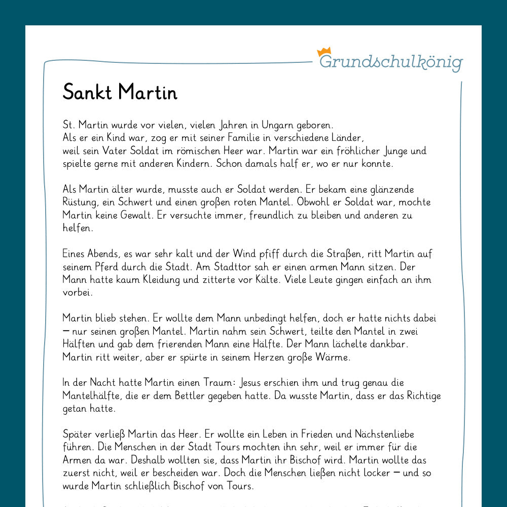 Königspaket: St. Martin (Religionslehre) - inklusive Test