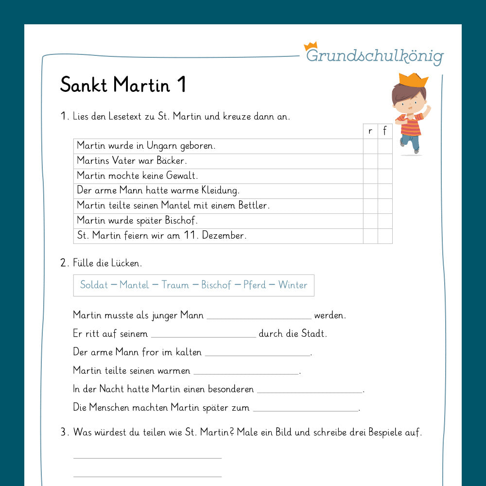 Königspaket: St. Martin (Religionslehre) - inklusive Test