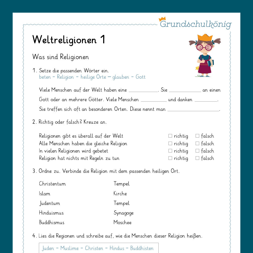 Königspaket: Weltreligionen (Religionsunterricht) - inklusive Test