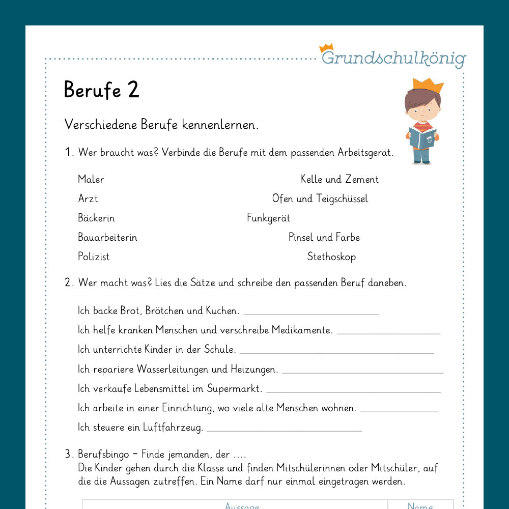 King's package: Professions (expertise) - including test
