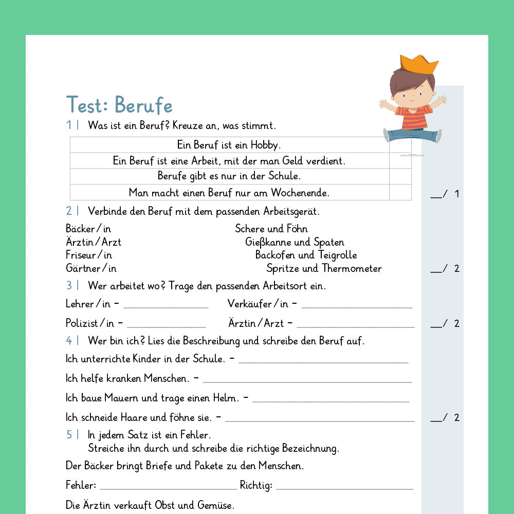 King's package: Professions (expertise) - including test