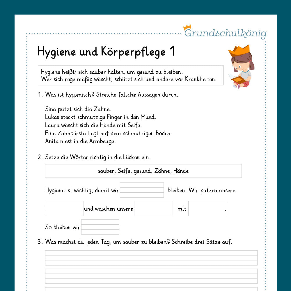 Königspaket: Hygiene und Körperpflege (Sachkunde) - inklusive Test