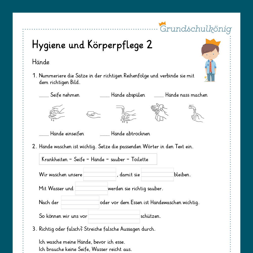 Königspaket: Hygiene und Körperpflege (Sachkunde) - inklusive Test